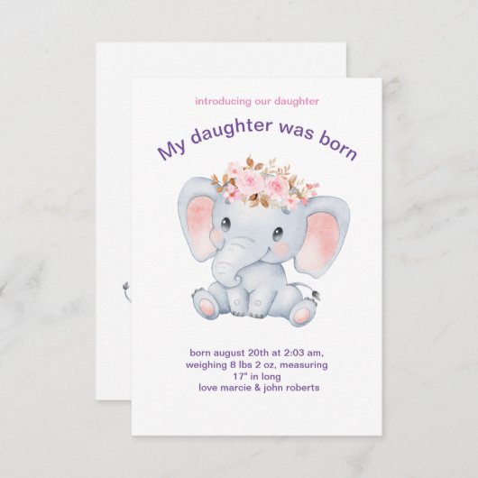 Kaart Mijn mooie dochter Verjaardag (Voorkant / Achterkant)