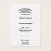 Kaart: Mijn ziel geeft de sluier af Visitekaartjes (Achterkant)