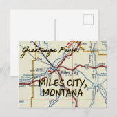  kaart Miles City Montana (Voorkant / Achterkant)