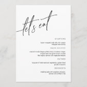 Kaart Minimalistisch weddenschapsmenu (Voorkant)