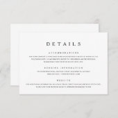 Kaart Minimalistische bruiloft met details over br (Voorkant / Achterkant)