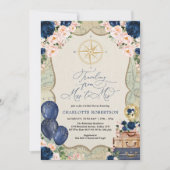  kaart Miss to Mrs Navy Blush Vrijgezellenfeest (Voorkant)