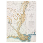 KAART: MISSISSIPPI RIVER, 1861 KLEMBORD (Achterkant)