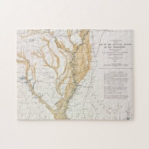 KAART: MISSISSIPPI RIVER, 1861 LEGPUZZEL
