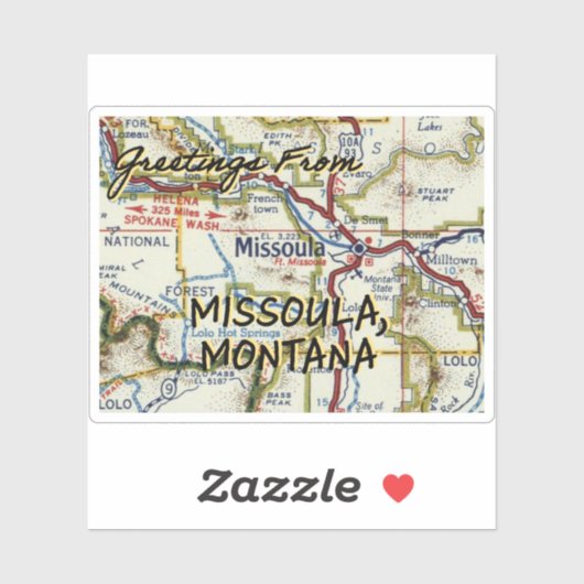 kaart Missoula Montana Sticker (Vel)
