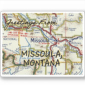 kaart Missoula Montana Sticker (Voorkant)