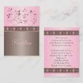 Kaart Mocha en Roze Floral Reception Enclosure (Voorkant / Achterkant)