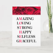 Kaart Moeder Acronym Red Roses (Voorkant)