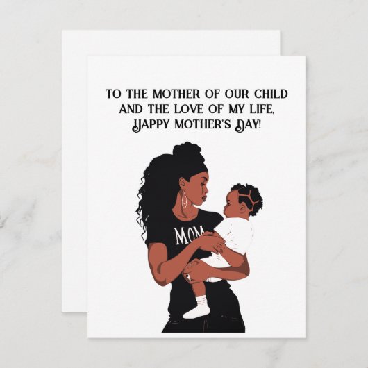 Kaart moeder en vrouw Moederdag (Voorkant / Achterkant)