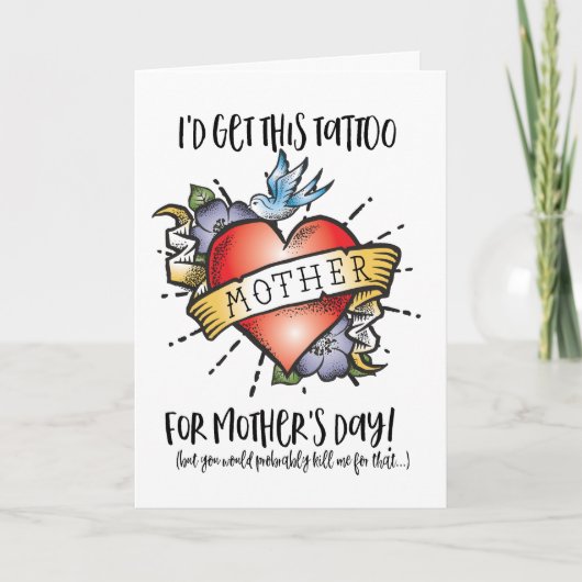 Kaart moederdag Tattoo (Voorkant)