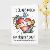 Kaart moederdag Tattoo (Gele Bloem)