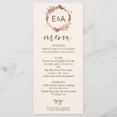 Kaart Monogram Photo Wedding Menu (Voorkant)