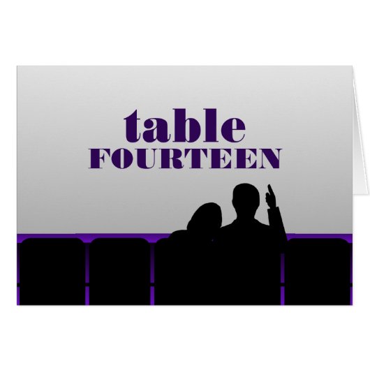 Kaart Movie Theater Table, Paars (Voorkant Horizontaal)