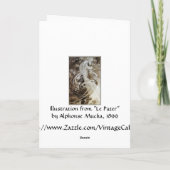 Kaart: Mucha Illustratie van Le Pater~ Feestdagen Kaart (Achterkant)