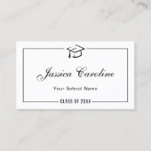 Kaart naam afstuderen . Eenvoudige Classic Insert  Contactkaartje (Voorkant)