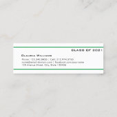 Kaart naam afstuderen . Elegant Classic Insert Kaa Contactkaartje (Achterkant)