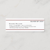 Kaart naam afstuderen . Elegant Classic Insert Kaa Contactkaartje (Achterkant)