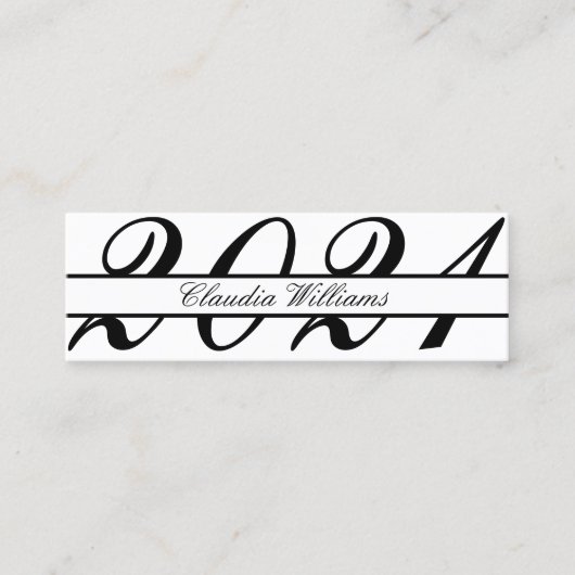 Kaart naam afstuderen . Elegant Classic Insert Kaa Contactkaartje (Voorkant)