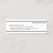 Kaart naam afstuderen . Elegant Classic Insert Kaa Contactkaartje (Achterkant)