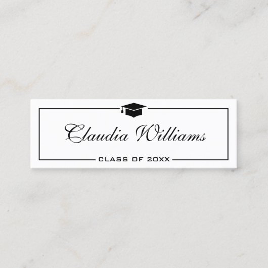 Kaart naam afstuderen . Elegant Classic Insert Kaa Contactkaartje (Voorkant)