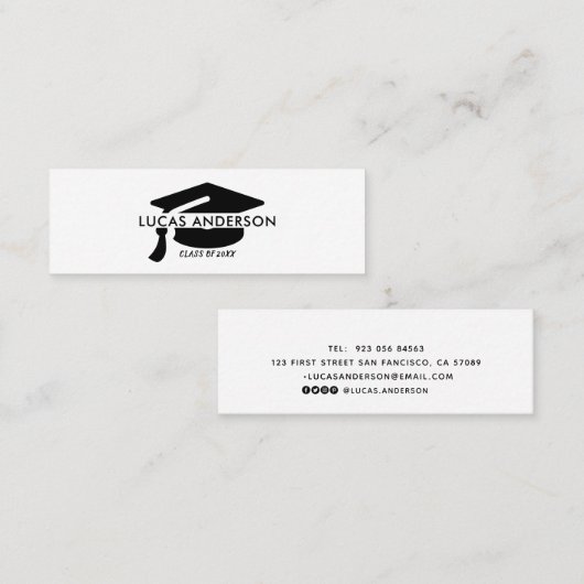 Kaart naam afstuderen . Elegant Classic Insert Kaa Contactkaartje (Voorkant / Achterkant)