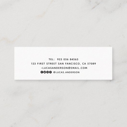 Kaart naam afstuderen . Elegant Classic Insert Kaa Contactkaartje (Achterkant)