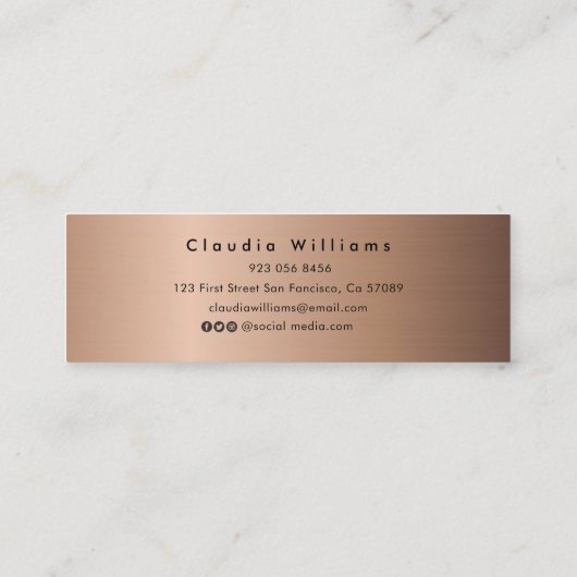 Kaart naam afstuderen . Elegant Classic Insert Kaa Contactkaartje (Achterkant)