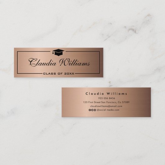 Kaart naam afstuderen . Elegant Classic Insert Kaa Contactkaartje (Voorkant / Achterkant)