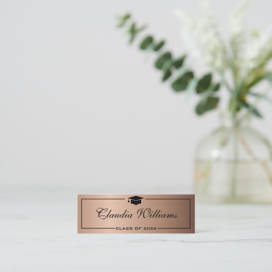 Kaart naam afstuderen . Elegant Classic Insert Kaa Contactkaartje (Staand voorkant)