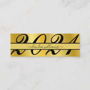 Kaart naam afstuderen . Gold Classic Insert Kaart Contactkaartje