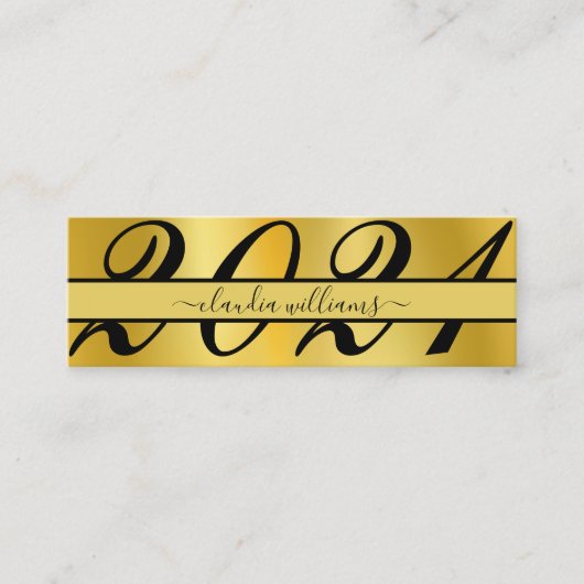 Kaart naam afstuderen . Gold Classic Insert Kaart Contactkaartje (Voorkant)