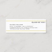 Kaart naam afstuderen . Gold Classic Insert Kaart Contactkaartje (Achterkant)