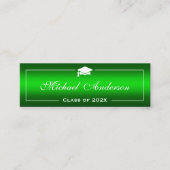 Kaart Naam afstuderen - Kleding groene verloop Contactkaartje (Voorkant)