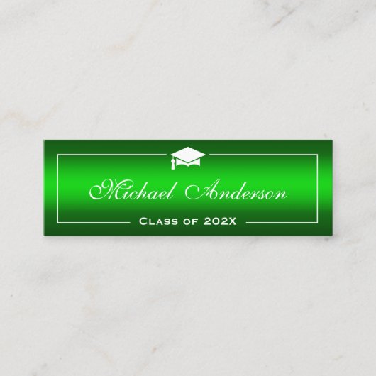 Kaart Naam afstuderen - Kleding groene verloop Contactkaartje (Voorkant)