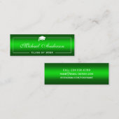 Kaart Naam afstuderen - Kleding groene verloop Contactkaartje (Voorkant / Achterkant)
