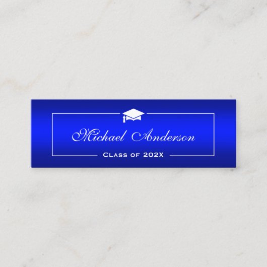 Kaart naam afstuderen - Kleding platte blauwe grad Contactkaartje (Voorkant)
