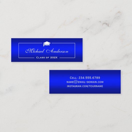 Kaart naam afstuderen - Kleding platte blauwe grad Contactkaartje (Voorkant / Achterkant)