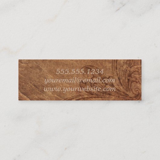 Kaart Naam Afstuderen leder en kant Contactkaartje (Achterkant)