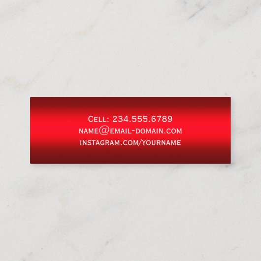 Kaart naam afstuderen - Stijlvolle rode gradiënt Contactkaartje (Achterkant)