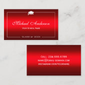 Kaart naam afstuderen - Stijlvolle rode gradiënt Contactkaartje (Voorkant / Achterkant)
