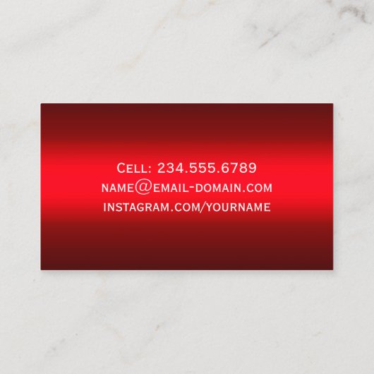 Kaart naam afstuderen - Stijlvolle rode gradiënt Contactkaartje (Achterkant)