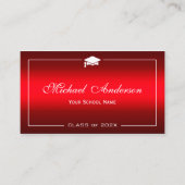 Kaart naam afstuderen - Stijlvolle rode gradiënt Contactkaartje (Voorkant)