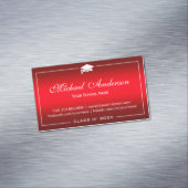 Kaart naam afstuderen - Stijlvolle rode gradiënt Visitekaartje Magneet (Voorbeeld)