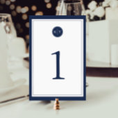 Kaart NAAM EN White Monogram Table Number