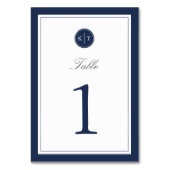 Kaart NAAM EN White Monogram Table Number (Achterkant)