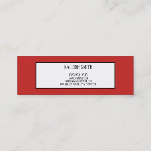 Kaart Naam rood en wit Afstuderen invoegen Contactkaartje (Achterkant)