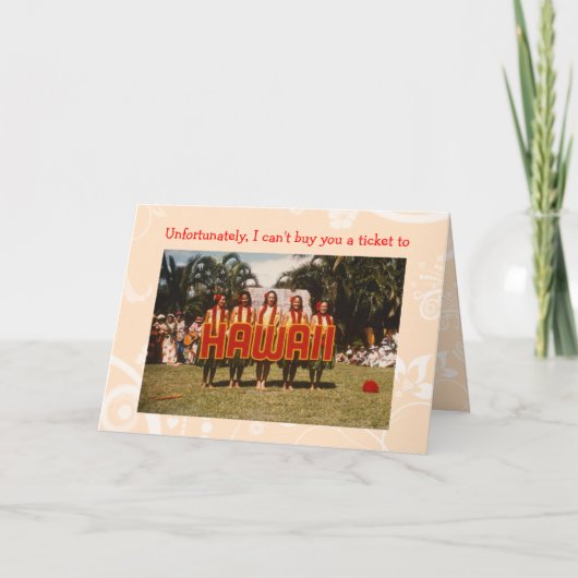 Kaart naar Hawaï - Birthday Card (Voorkant)