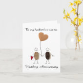 Kaart - naar mijn man op ons Jubileum (Gele Bloem)