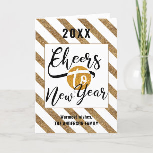 Kaart naar nieuw jaar modern script Festive Gold C