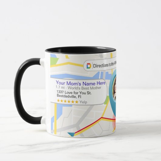 Kaart naar 's werelds beste moederkoffie mok (Links)